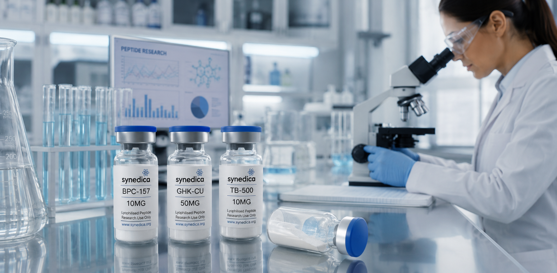 Synedica research peptide vials